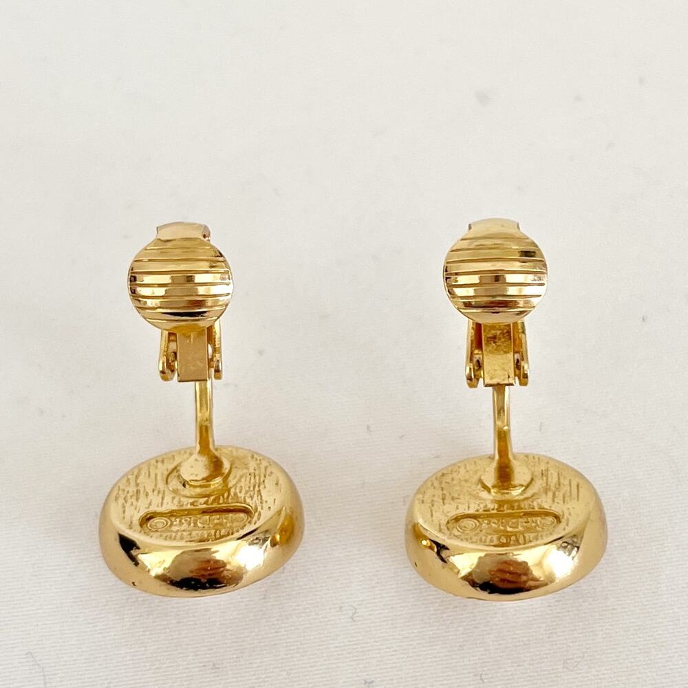 DIOR Vintage Clip-On Pearl Rhinestone Halo Earrings - Picture 6 of 13